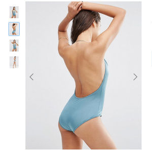 ASOS Swim - ASOS Blue One Piece Choker Swimsuit Size 8 NWOT ASOS Swim - ASOS Blue One Piece Choker Swimsuit Size 8 NWOT